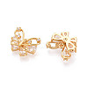 Brass Micro Pave Cubic Zirconia Charms KK-N263-76A-G-2
