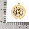 Preserved Fresh Flower 304 Stainless Steel Rhinestone Pendants STAS-S139-01G-03-3