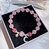 Moon Alloy Cat Eye Round Beaded Charm Bracelets WG18D49-07-1