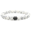 Natural Howlite Bead Stretch Bracelets for Women EQ9496-3-1
