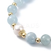 Natural Mixed Gemstone & Pearl Beaded Stretch Bracelet BJEW-JB09360-6
