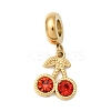 304 Stainless Steel Hyacinth Rhinestone Fruit European Dangle Charms STAS-D153-24G-1
