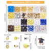 Graduate Theme Acrylic Beaded Stretch Bracelet with Alloy Enamel Charms DIY Making Finding Kit DIY-FH0006-73-2