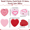 200Pcs 4 Colors Printed Valentine's Day Wood Beads WOOD-SC0001-96-2