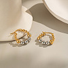 Stainless Steel Two Tone Round Hoop Earrings LS-FN9232-3