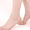 European and American Fashion Brass Two Layered Butterfly Charm Anklets For Ladies Summer Holiday AJEW-BB14785-S-7