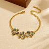 Natural Abalone Shell 304 Stainless Steel 3 Flower Link Bracelets for Women WGFB39D-01-4