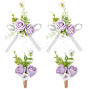 4Pcs 2 Style Artificial Sunflower Wrist Corsage & Brooch AJEW-HY0001-34B-1