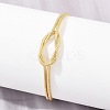 Brass Round Snake Chain Knot 2-Strand Bracelets for Women KK-CBA68DA-17C-G-3