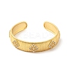Clear Cubic Zirconia Rhombus Open Cuff Bangle BJEW-G652-03G-1