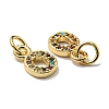 Brass Micro Pave Colorful Cubic Zirconia Charms ZIRC-F092-01-O-2