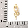 Ion Plating(IP) Brass Micro Pave Cubic Zirconia Tulip Pendants KK-U042-02G-01-3
