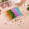 135G 9 Colors Spray Painted Transparent Glass Beads GLAA-TA0002-71-5