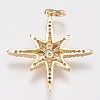 Brass Micro Pave Cubic Zirconia Pendants X-ZIRC-E145-52G-2