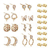 Brass Clear Cubic Zirconia Stud Earring Findings KK-TA0001-04G-10