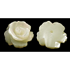 Half Drilled Natural White Shell Rose Flower Flatback Beads X-SH159-1