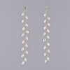 Electroplate Glass Beads Dangle Stud Earrings EJEW-JE03820-3