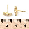 Brass Micro Pave Clear Cubic Zirconia Stud Earrings EJEW-R016-26G-16-5