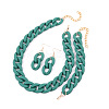 Acrylic Curb Chain Chain Necklaces & Dangle Earrings & Bracelets Sets FS-WGA399B-12-1