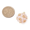 7Pcs Electroplate Glass & Round Rocailles & Glass Pearl Beaded Pendants PALLOY-MZ00879-3