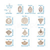 48Pcs 12 Style Undyed Natural Wooden Big Pendants WOOD-MP0001-01-3