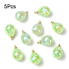 5Pcs UV Plating Acrylic Pendants FIND-YW0007-41D-1