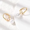 Brass Glass Round Hoop Earrings EJEW-P331-01G-3