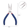 Set of 3 Jewelry Making Supplies Craft DIY Pliers Tool Set Flat Nosed Round Nosed Wire Cutter Pliers Blue TOOL-YW0001-07-4