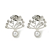 304 Stainless Steel & Rhinestone & ABS Plastic Pearl Stud Earrings EJEW-G400-05P-1