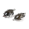 Natural Labradorite Faceted Leaf Pendants G-I375-04P-08-2