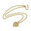 Brass Micro Pave Colorful Cubic Zirconia Peach Heart Pendant Necklaces for Women LS-NJEW-Q346-01G-03-2