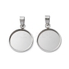 304 Stainless Steel Pendant Cabochon Settings STAS-L282-010P-06-1