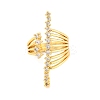 Brass Micro Pave Clear Cubic Zirconia Open Cuff Rings RJEW-U009-08G-03-2