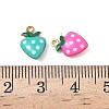 304 Stainless Steel Enamel Pendants STAS-F334-01G-3