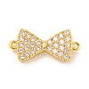 Brass Micro Pave Clear Cubic Zirconia Connector Charms KK-P275-36B-G-1