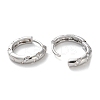 Brass Micro Pave Clear Cubic Zirconia Hoop Earrings EJEW-C121-01P-2