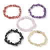 12 Constellation Natural Mixed Gemstone Chip Beaded Stretch Bracelets Sets for Women Men BJEW-JB10264-09-3