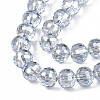 Electroplate Transparent Glass Beads Strands EGLA-N002-31-F01-3