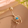 Scorpion Brass Synthetic Turquoise Curved Barbell Belly Rings AJEW-L099-02G-1
