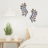 2Pcs 2 Style Iron Tree Leaf Wall Decor AJEW-CN0001-53-6