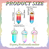 8Pcs 4 Colors Glass Double Terminal Pointed Pendants GLAA-LP0001-19-2