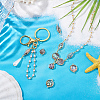 10Pcs 5 Styles Brass Pave Natural Paua Shell Connector Charms KK-PH0012-91B-2
