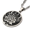 201 Stainless Steel Lunar Lotus Talisman Pendant Necklaces NJEW-S007-21P-2