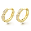 Brass Clear Cubic Zirconia Hoop Earrings EJEW-M047-19G-4