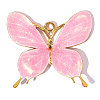 304 Stainless Steel with Pink Enamel Pendants SA-OY001-27G-01-1