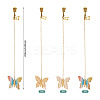 3Pcs Butterfly Acrylic & Alloy Musical Note Guitar Charm Bookmark AJEW-TA00045-3