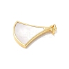 Brass Pave Natural White Shell Pendants KK-S522-05A-G-2