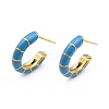 Enamel C-shape Stud Earrings EJEW-N052-05A-1