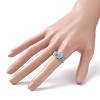 Cat Eye Beaded Finger Ring RJEW-JR00560-01-3
