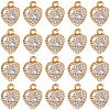 50Pcs Heart Alloy Charms ZIRC-SC0001-32G-1